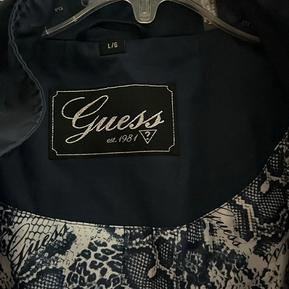GUESS Women's Navy Trench Coat - Picture 3 of 7